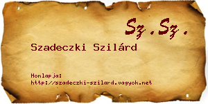 Szadeczki Szilárd névjegykártya